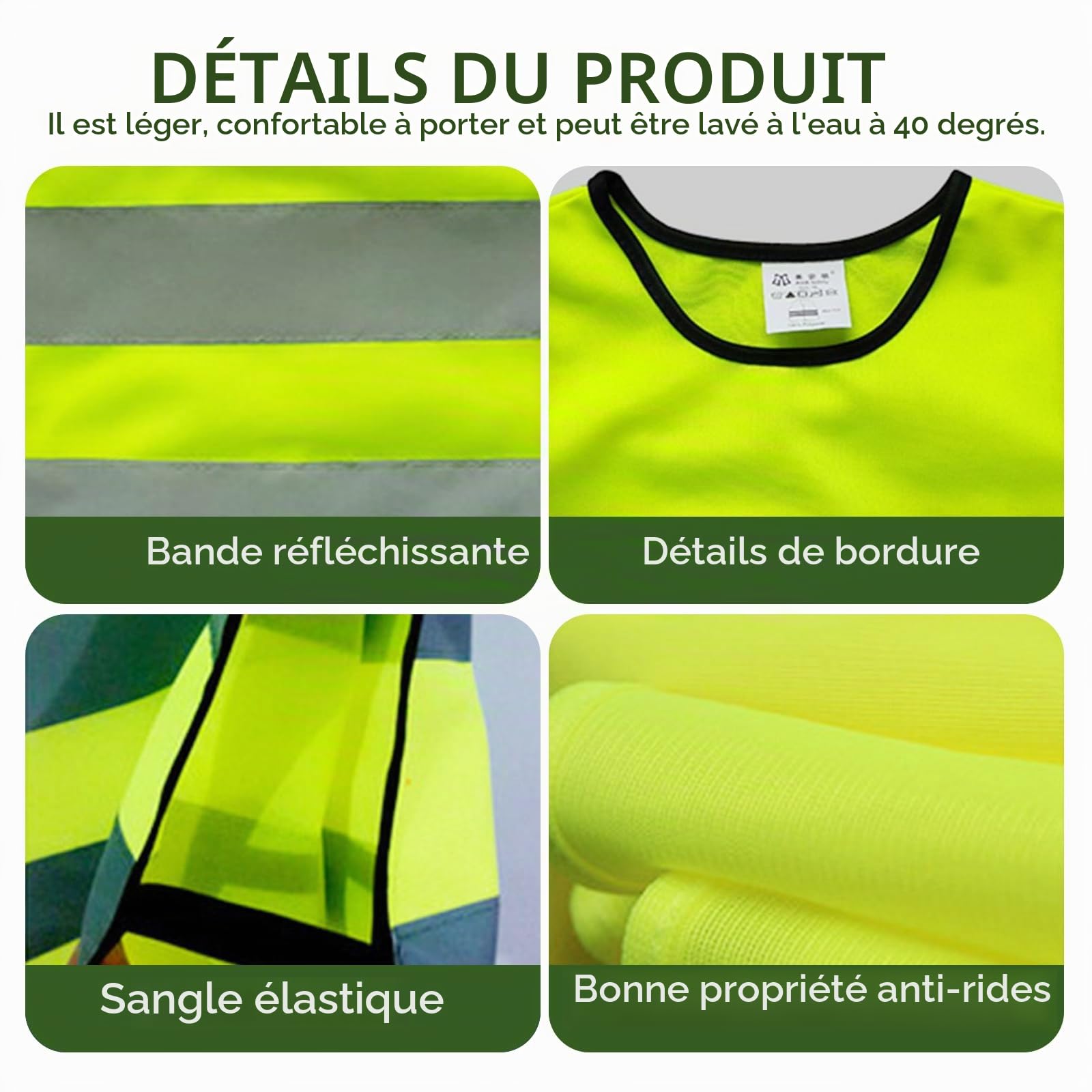 PORFOYO Lot de 12 gilets de sécurité pour voiture - Gilet de sécurité pour enfants - 40 x 45 cm - Gilet réfléchissant pour enfants - Pour le sport, la course, le vélo, l'école, la voiture, les garçons