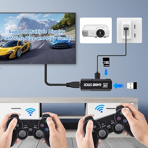 Miniatura 6 de 2024 Upgrade Retro Gaming Console,X2 Wireless Retro Game Console Stick 4K HDMI,Built in 20400+Games with 23 Emulators with 2*2.4G Wireless