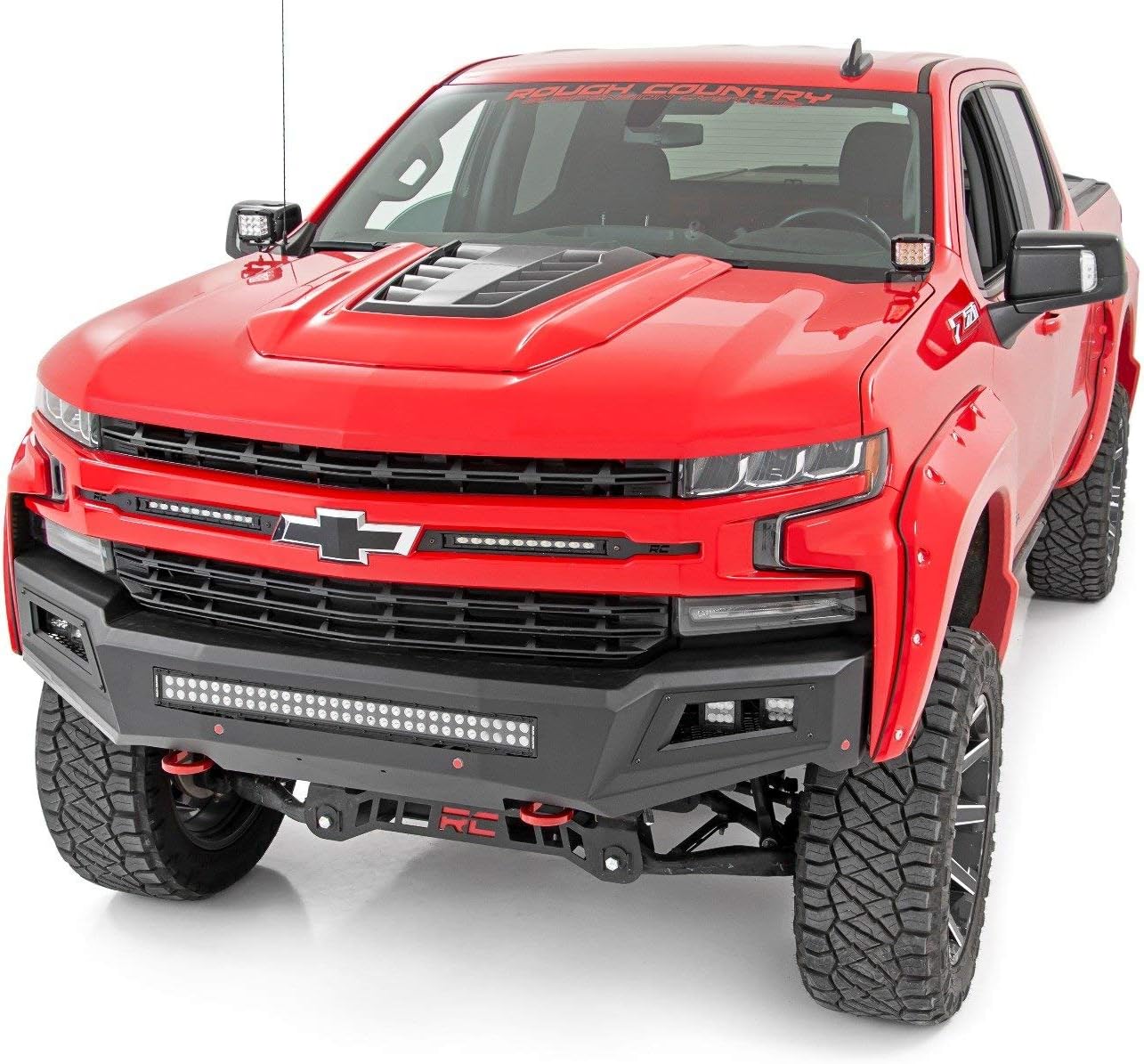Rough Country 2" Spot LED Lower Windshield Ditch Kit for 19-22 Silverado - 70841