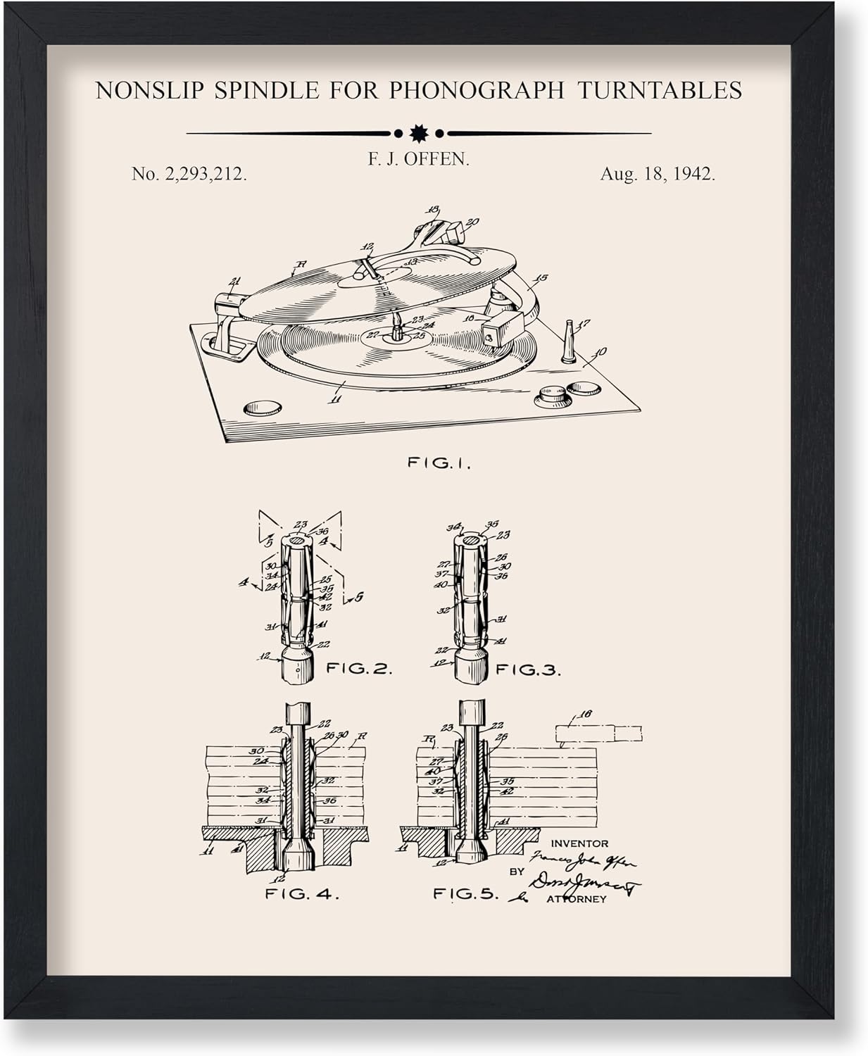 Poster Master Headphones Patent Print - Blueprint Poster - Recording Studio Art - Technical Drawing Wall Design - Sound & Music Art - Great Music Room or Office Decor - 8x10 UNFRAMED Wall Art