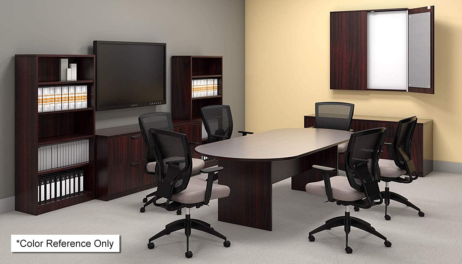 GOF 6FT, 8FT, 10FT Conference Table & Chair (G11642B) Set, Dark Cherry, Espresso, Artisan Grey, Mahogany, Walnut (8ft Table Only, Mahogany)