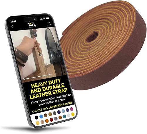 Miniatura 6 de TOFL Correa de cuero genuino de grano superior  72 pulgadas de largo  38 pulgadas de ancho  18 pulgadas de grosor (7-8 onzas)  1 tira de cuero para