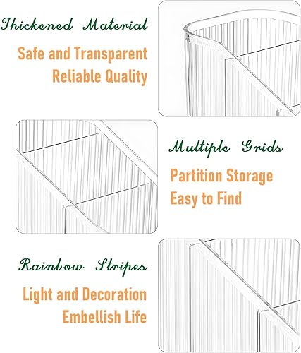 Miniatura 6 de OSteed Grean - Organizador de brochas de maquillaje para tocador, organizador de encimera de baño, 5 tazas, organizador de artículos de tocador,