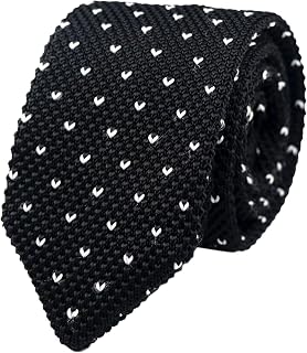 Men's Skinny Knit Tie Vintage Casual Formal Designer Necktie Pointed Bottom