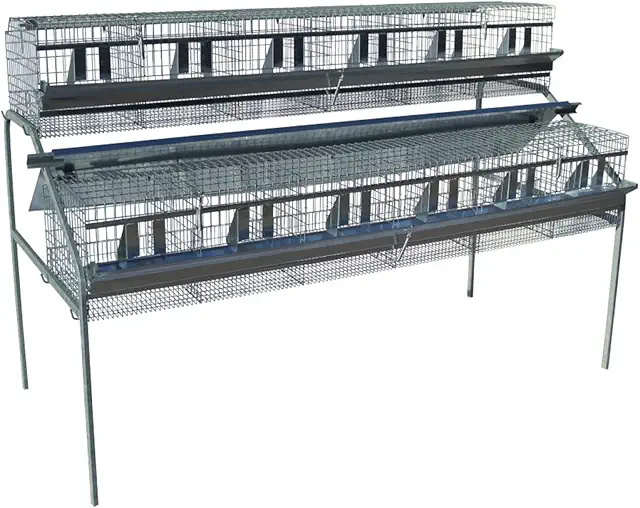 Gabbia Ingrasso Conigli Zincata 12 Conigli 2 Piani Made in Italy