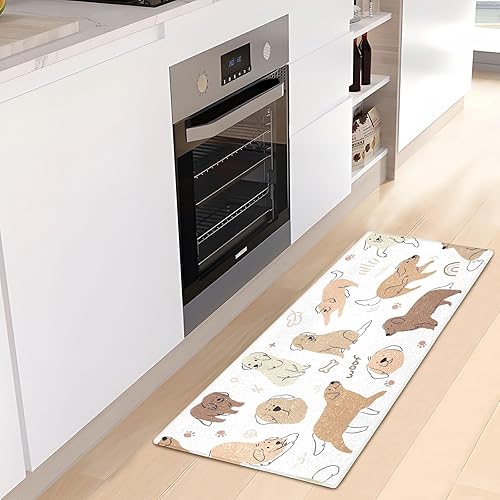 Miniatura 6 de Tapete para dormitorio con diseño de perro Labrador, lavable a máquina, antideslizante, con parte trasera de goma, 39 x 20 pulgadas