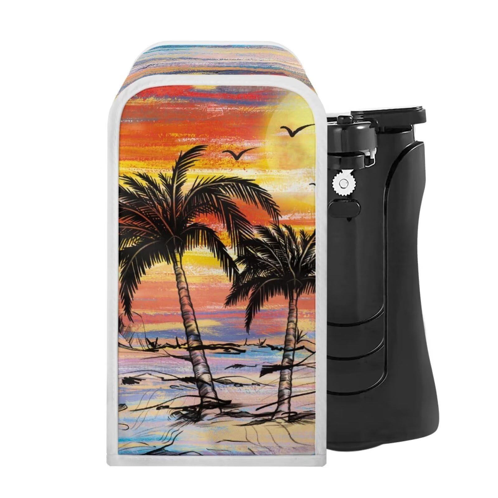 Pzuqiu Palm Tree Can Opener Cover Printed Can Opener Protector Dust Cover for Electric Can Opener Small Appliance Cover for Kitchen