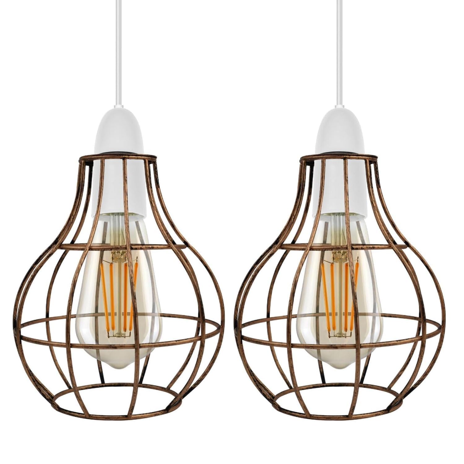 LEDSone Modern Crystal Chandeliers Industrial Ceiling Light Fixtures E27 Semi Flush Mount 16 Shade Lamp Fitting for Kitchen Hallway Dining Rooms Living Rooms Bar (Wire Cage) — image 1