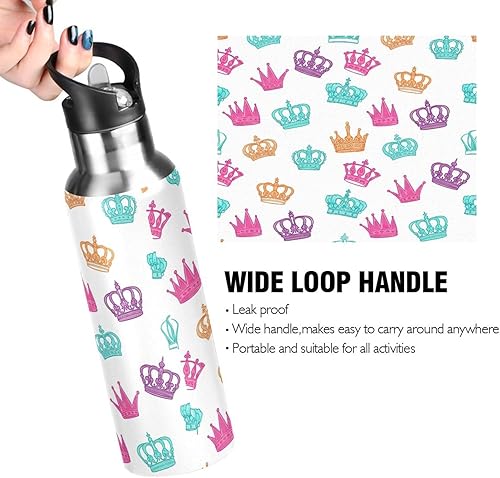 Miniatura 4 de Botella de agua aislada de acero inoxidable con pajita de 32 onzas, botellas de agua a prueba de fugas para gimnasio, viajes al aire libre, escuela,