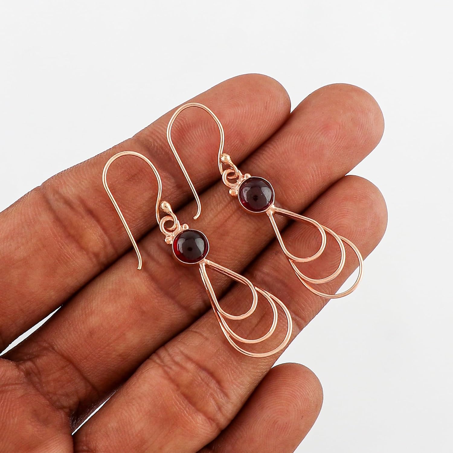 AAA Grade Natural Gemstone Dangling Earrings, 14K Gold Plated Designer Handmade Jewelry, Wicca & Reiki Healing Crystals, Polished Stone, Fancy Bohemian Chritsmas Gift for Women - Image 5