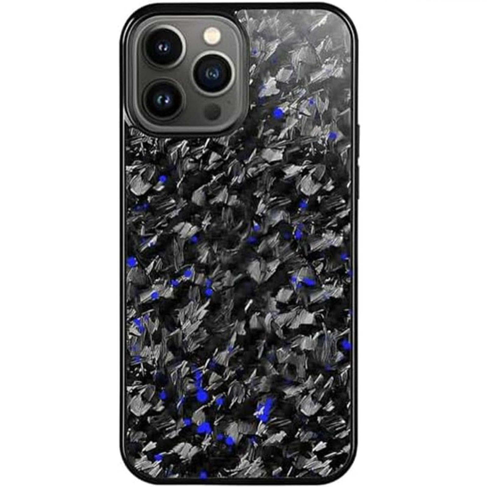 Forged Carbon Fiber Phone Case, 2025 New Carbon Fiber Phone Case for iPhone 16 15 14 13 12 Pro Max (Blue,16 Pro)
