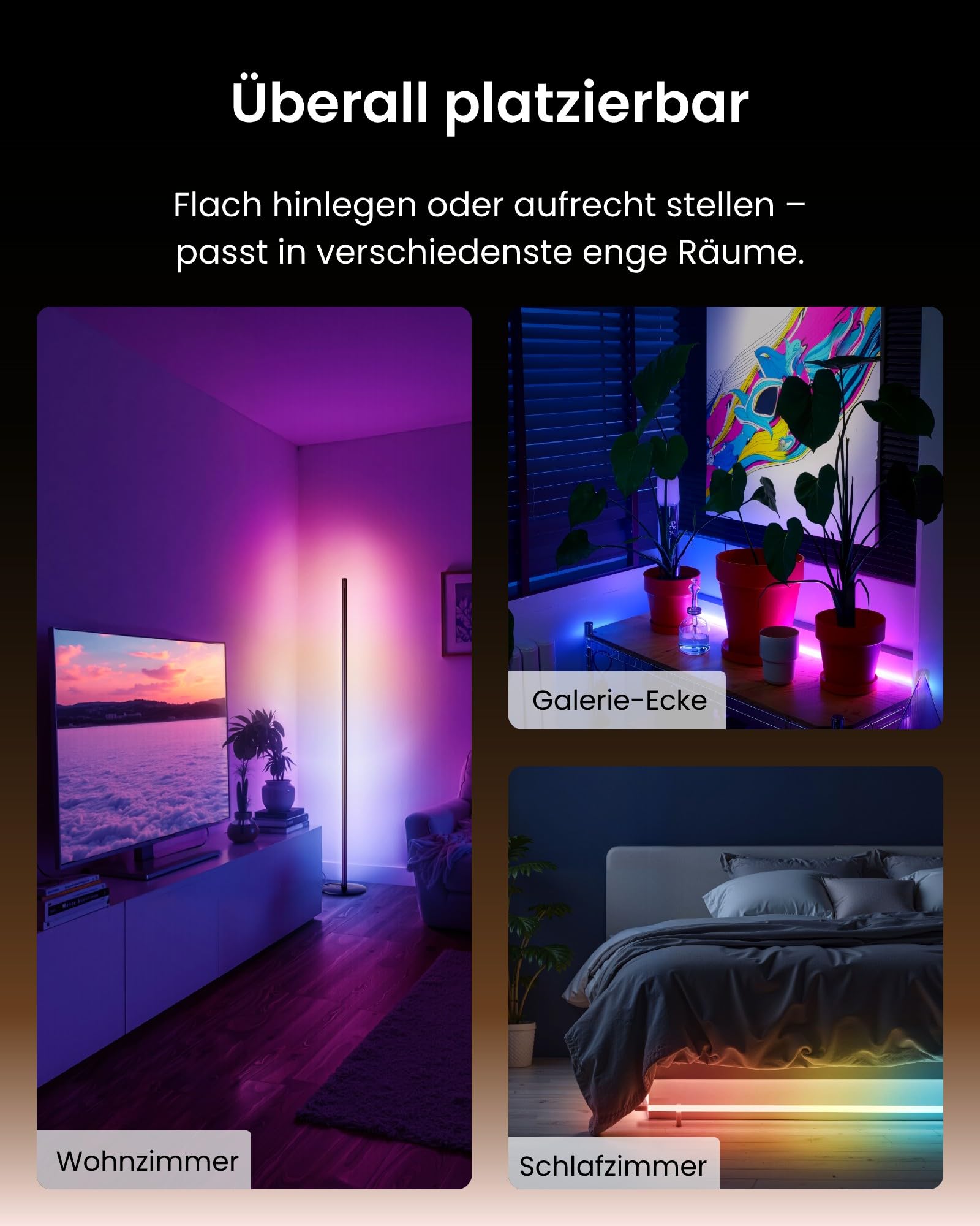 SwitchBot Matter RGBICWW Stehlampe und RGBICWW LED Strip 5M, Warm- & Kaltweiß, Floor Lamp Dimmbar mit Apple Home, Alexa, Google Home, Musikmodi, Szenenmodi