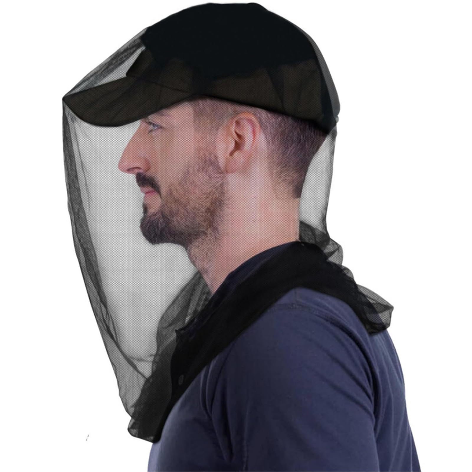 Cappello da campeggio con rete antizanzare, Cappello for zanzariera da esterno Black Face Neck ion