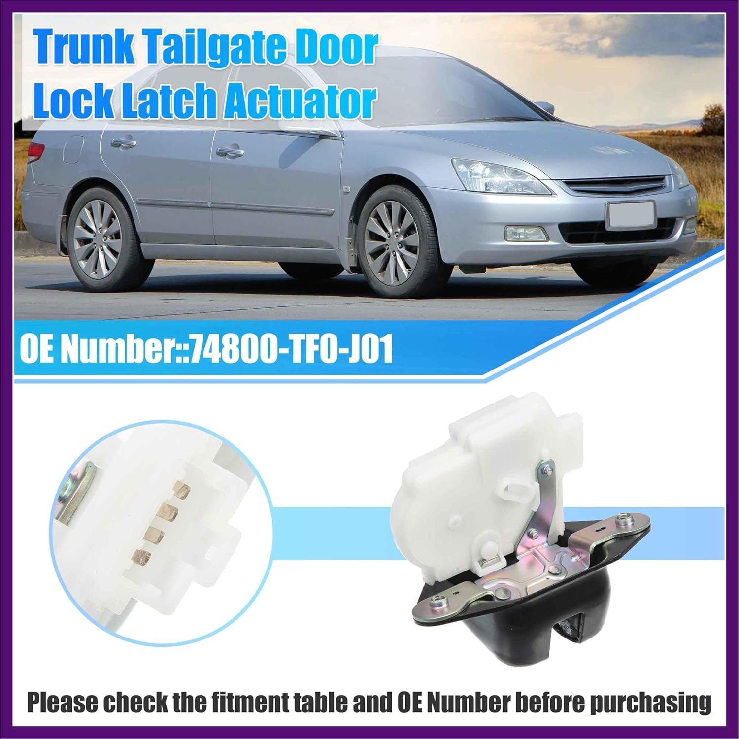 Car Rear Tailgate Latch Actuator Rear Trunk Door Lock Latch 74800-TF0-J01 for Honda CRV 2.4L 2012-2016 for Honda Odyssey 2012-2017 Premium Fit Design