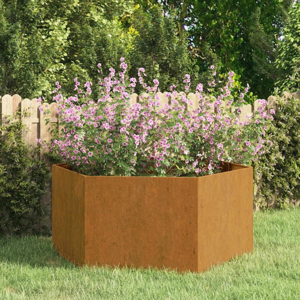 Vidaxl Weathering Steel/Brown Planter Growing Box Container Outdoor Flower Plant Pot Garden Raised Bed Planter For Vegetable Flower Herb Rusty Corten Steel