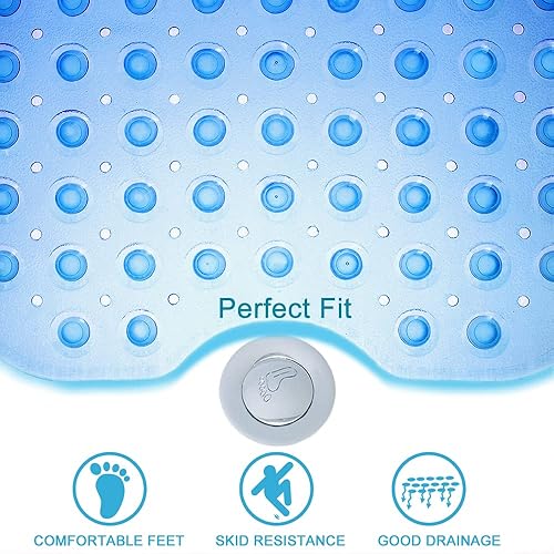 Miniatura 6 de Tree Bud Tapetes para bañera de ducha, antideslizante, 39 x 16 pulgadas, tapete de ducha extra largo, tapete de baño lavable a máquina, sin BPA para