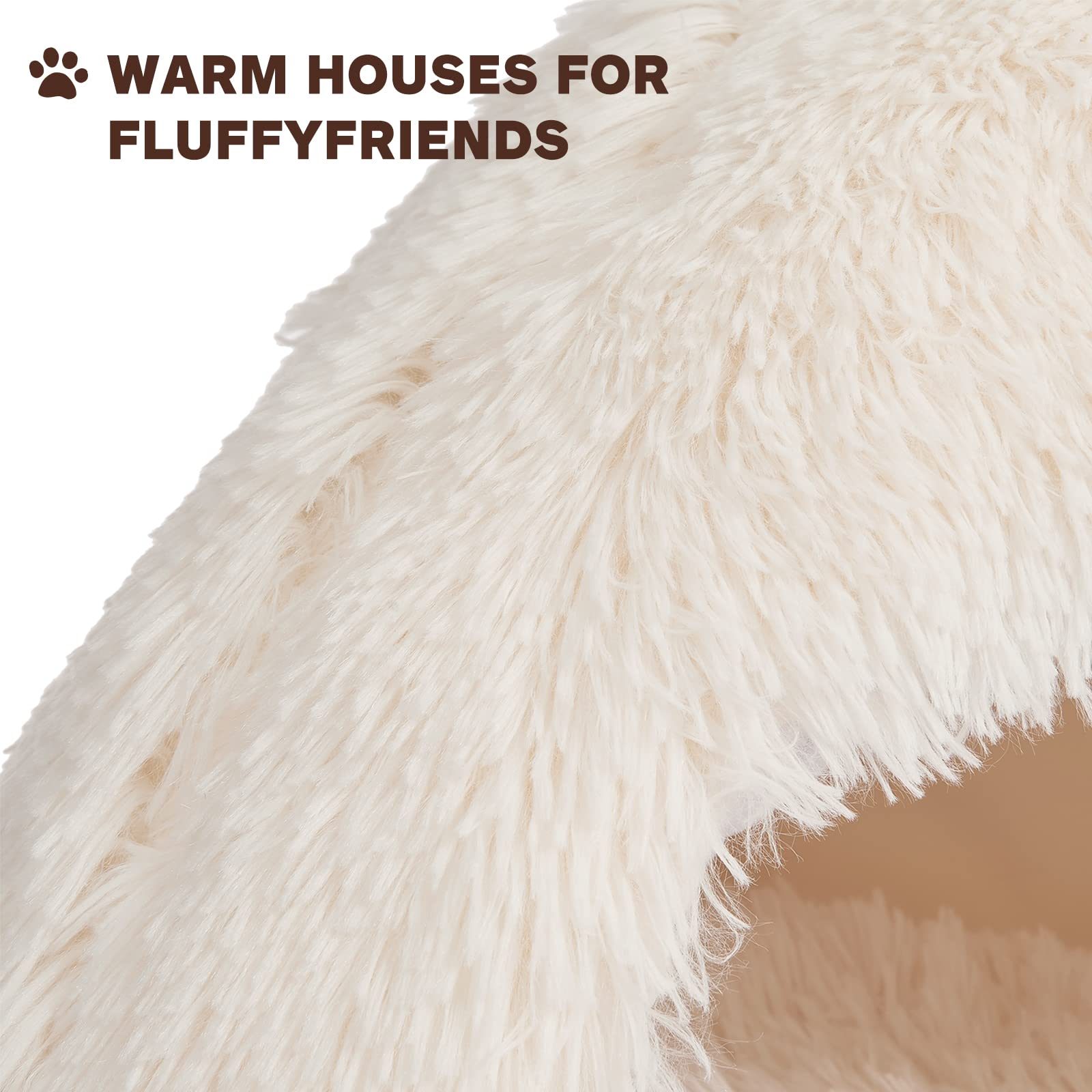 CATISM cuccia gatto, cuccia gatto interno, cuccia per gatti cuccia gatto chiusa, cucce per gatti da interno, cuccia per gatti da interno, igloo gatto casa gatto rimovibile e lavabile (Bianco)