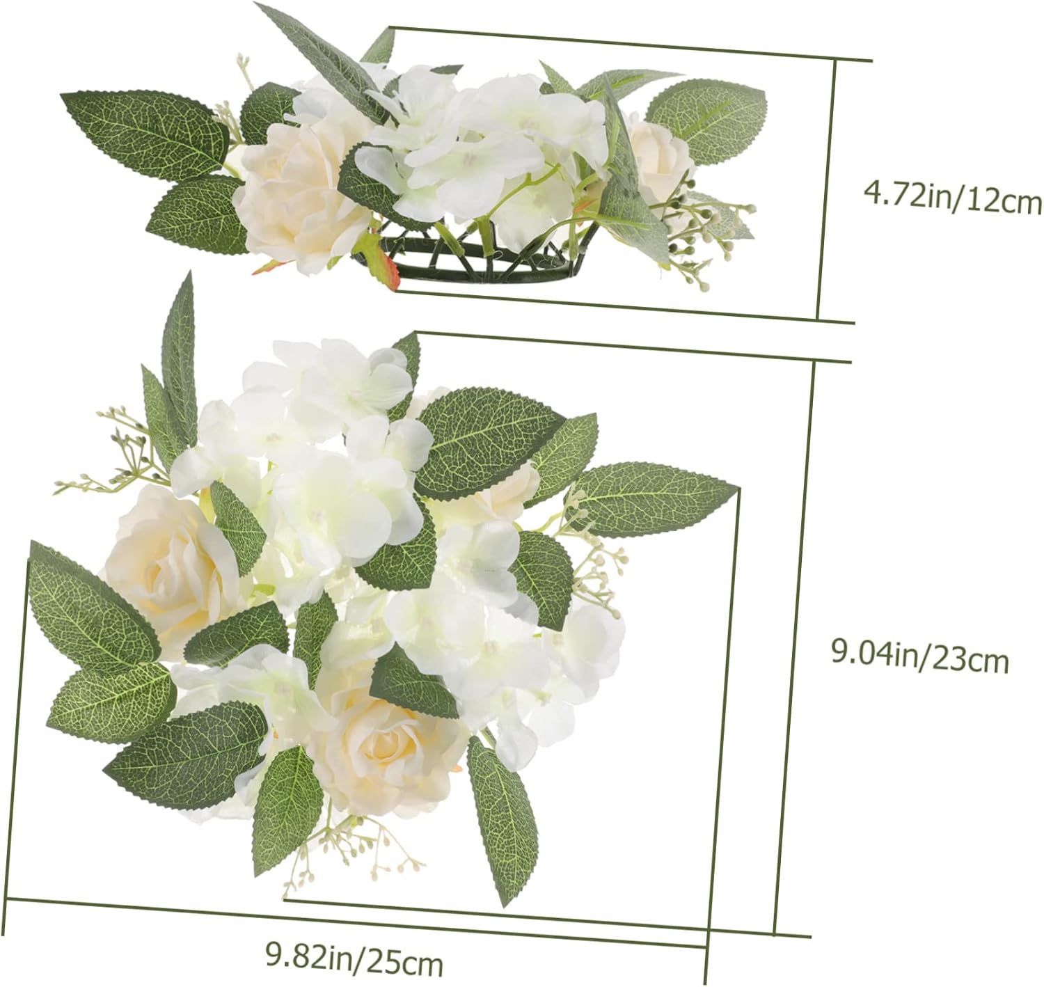 Artificial Rose Candle Wreath for Table Decor Elegant Floral for Weddings Parties and Holidays Lightweight and Chic Fake Flower Arrangement for Romantic Atmosphere
