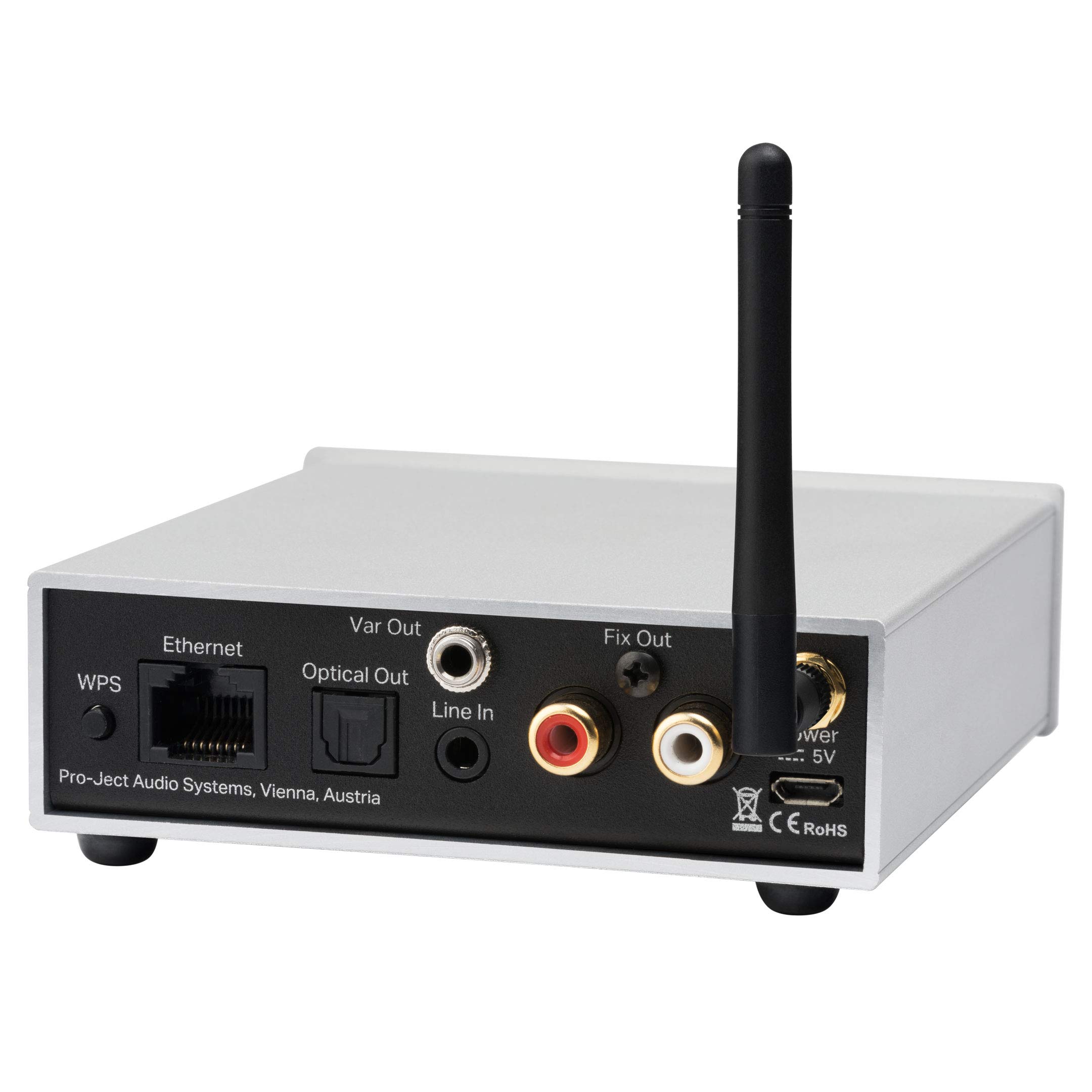 Pro-Ject Stream Box S2 (Silber) | 24/192 Streaming mit Spotify, Tidal, UPnP & DLNA - WiFi, optischer Digitalausgang & edles Aluminium-Metall-Gehäuse