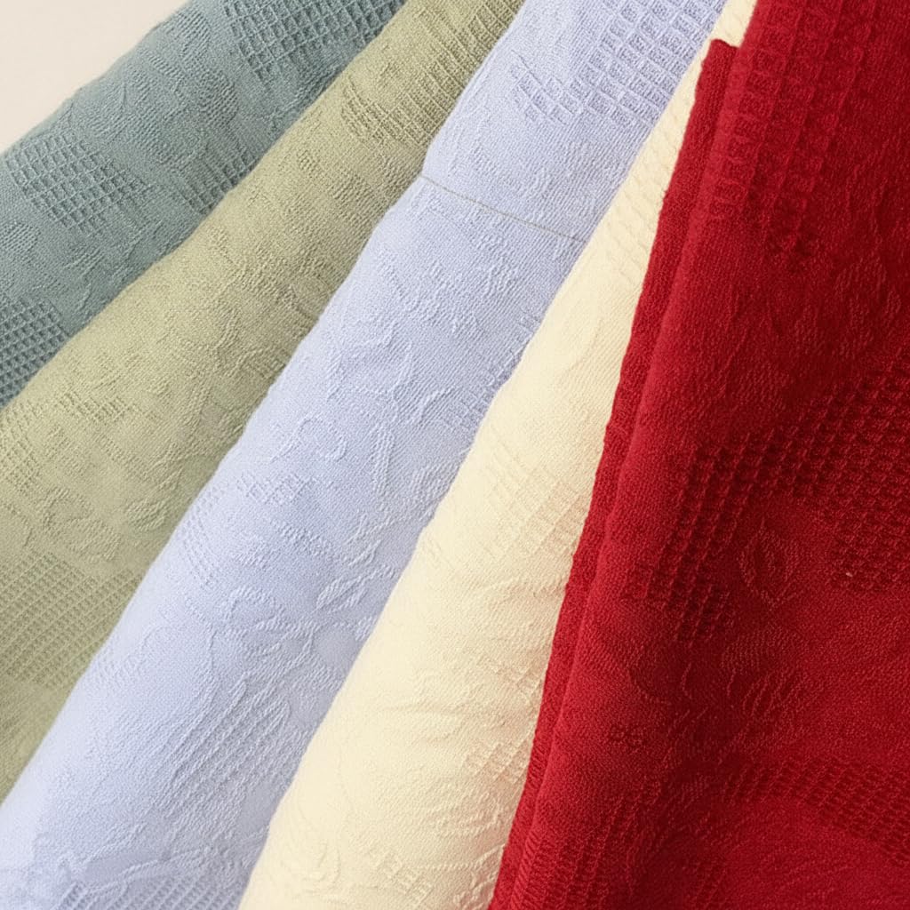 Tela Jacquard de Algodón y Rayón por Metros para Costura, Confección de Prendas y Cortinas, Azul claro