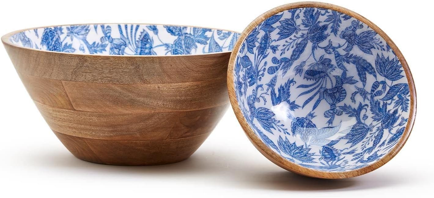 美しい古美術 クリーム色とコバルトブルーの深めのお皿 美しい古美術