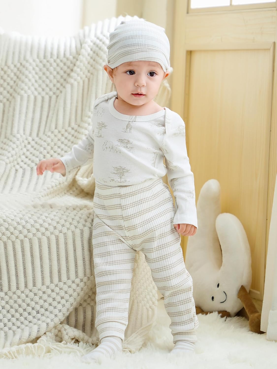 Baby Boy Girl Clothes Outfits 10 Pack Cotton Baby Bodysuit and Pant Set 0-12 Months