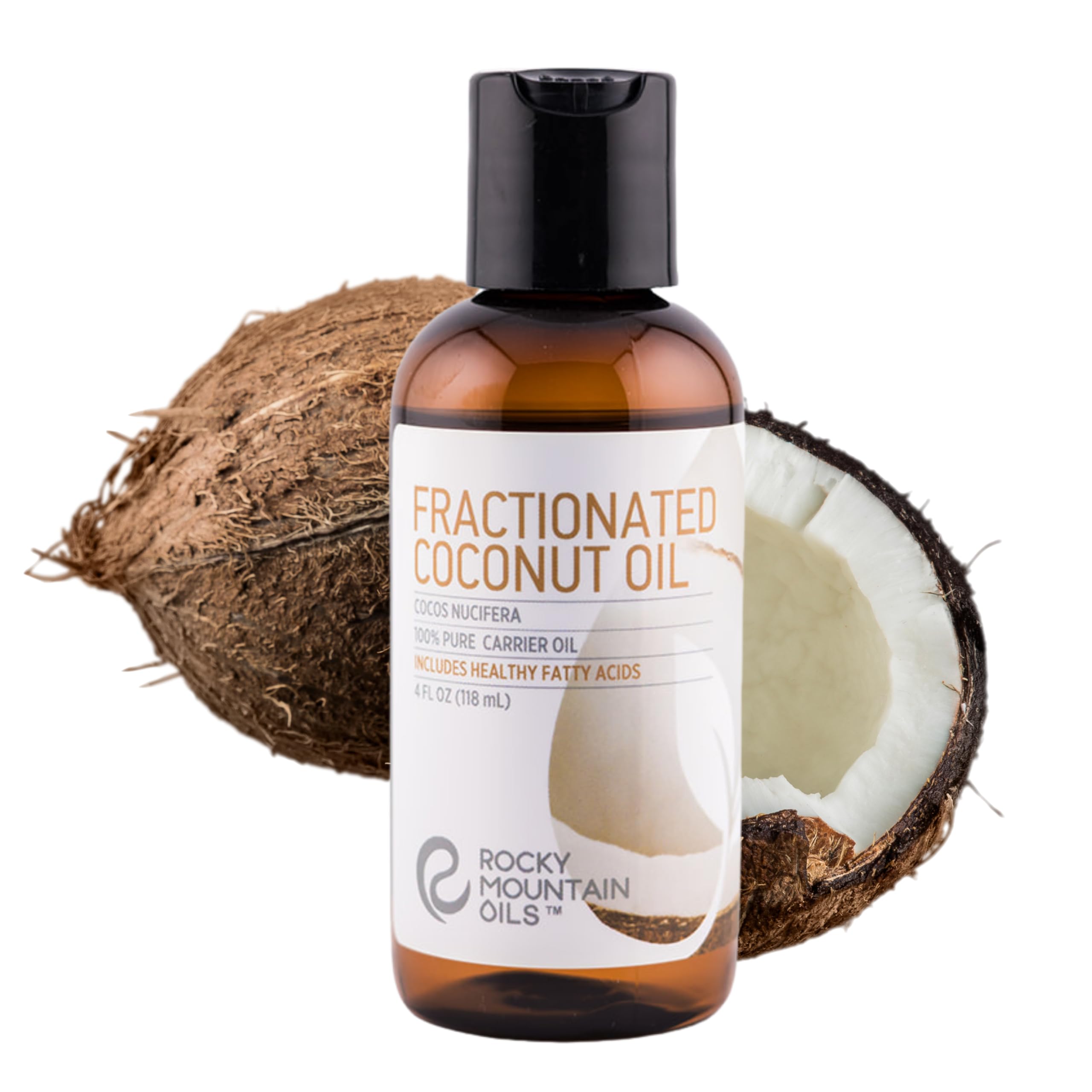 Rocky Mountain Oils - Fractionated Coconut Oil (FCO) - 4oz - 100% Pure and Natural Carrier Oil