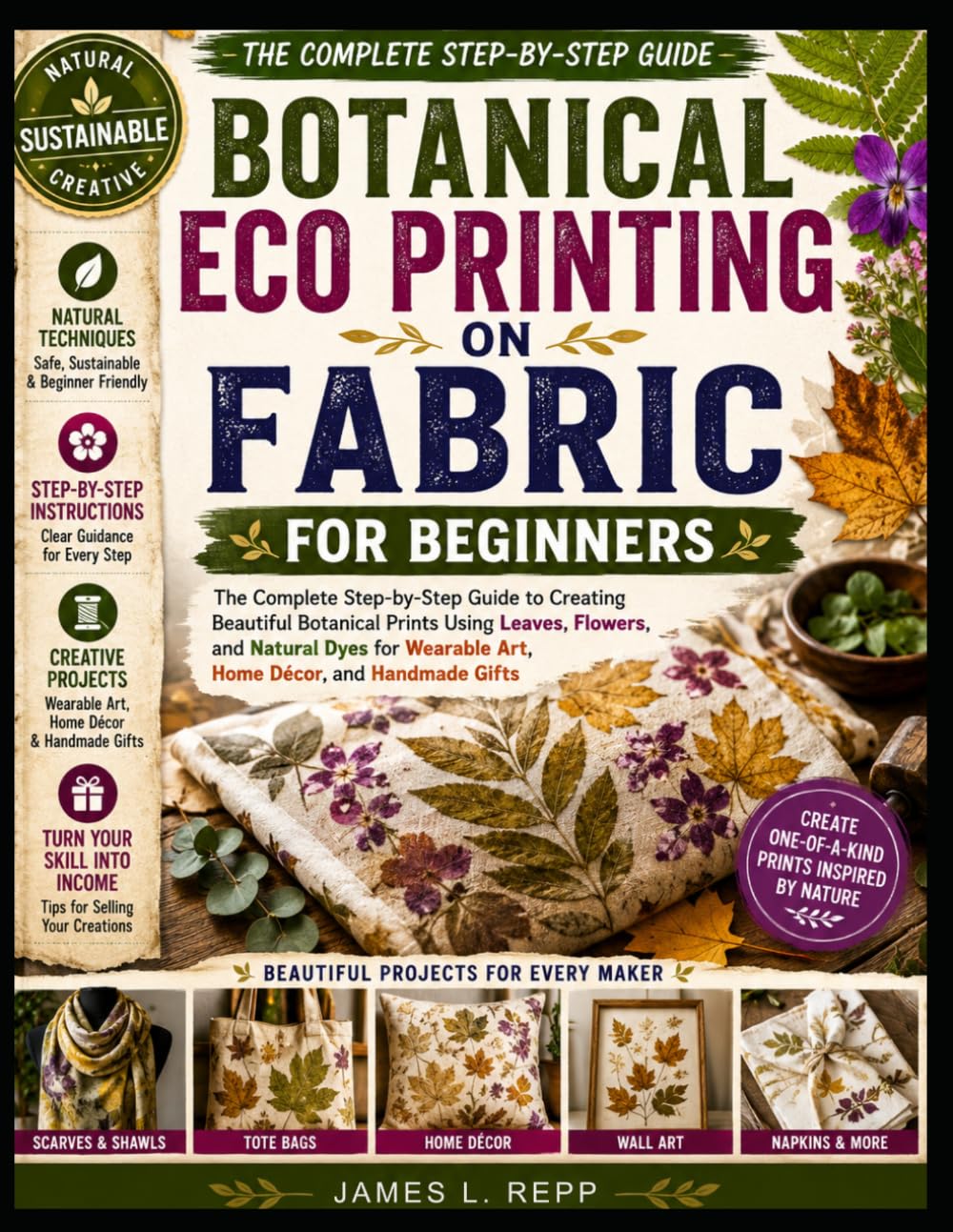 BOTANICAL ECO PRINTING ON FABRIC FOR BEGINNERS: Simple Step by Step Techniques for Stunning Botanical Prints, Natural Dyes, and Professional Results at Home