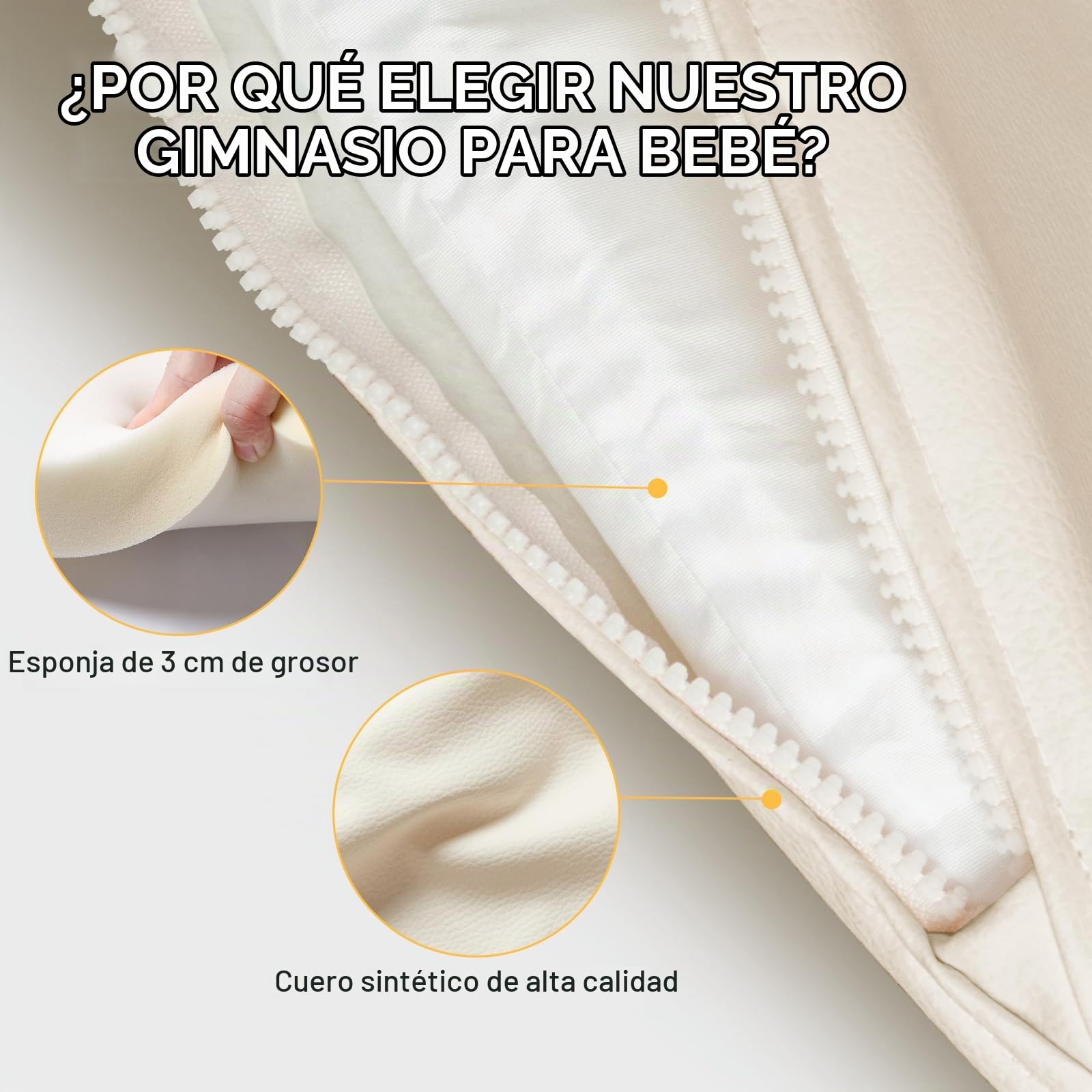 Baby Play Mat for Floor - 125x125x3cm Extra Grueso Colchoneta Bebe Suelo - Suave e Impermeable Manta Juegos para Parque