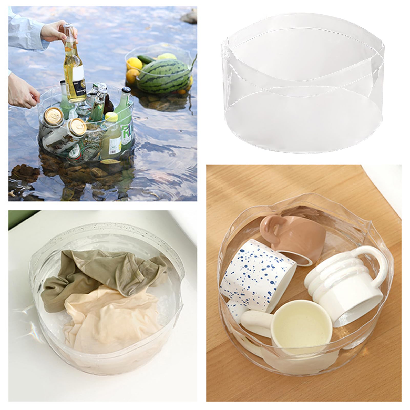 Pesi leggeri Secchio Contenitore di Acqua Portatile Trasparente Pieghevole Secchio Bacini Per Outdoor Giardino Campeggio Pesca Lavabo Pieghevole
