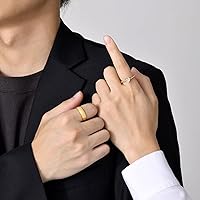 Vista 8 de Personalized Matching Promise Rings for Couples Stainless Steel Gold Wedding Ring Set for Him and Her Tungsten Custom Engraved Couple Rings with