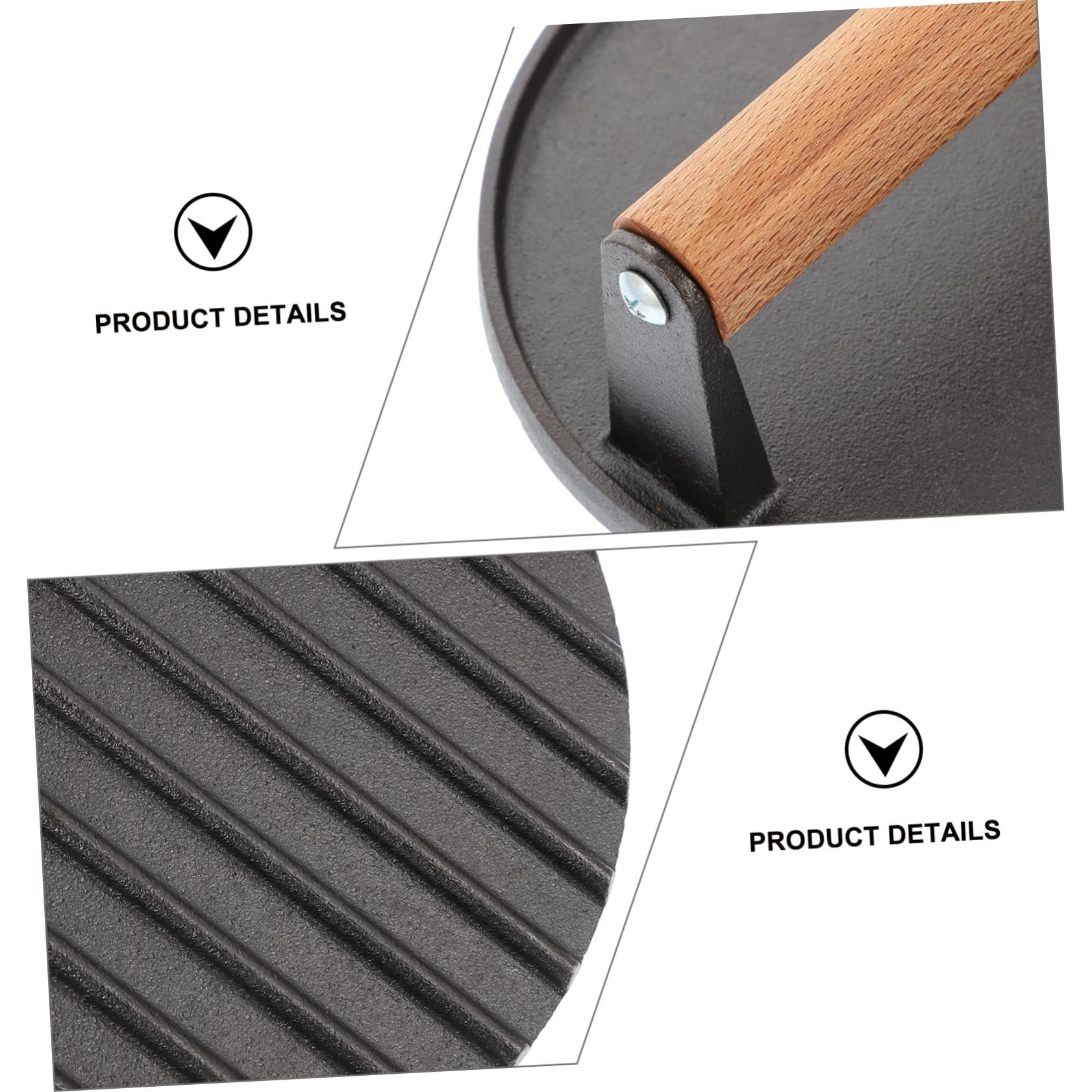 TOYANDONA Meat Press Board Gusseisen Grill-Presse Für Steaks Burger Und Bacon Mit Texturiertem Boden Für Grillmuster Einfach Zu Reinigen Und Langlebig