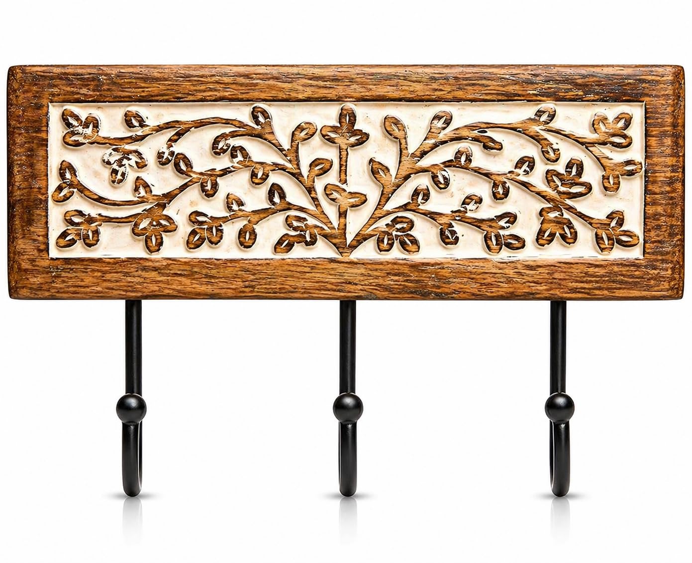Porte-manteau en bois et fonte rétro pour organiser une entrée chaleureuse