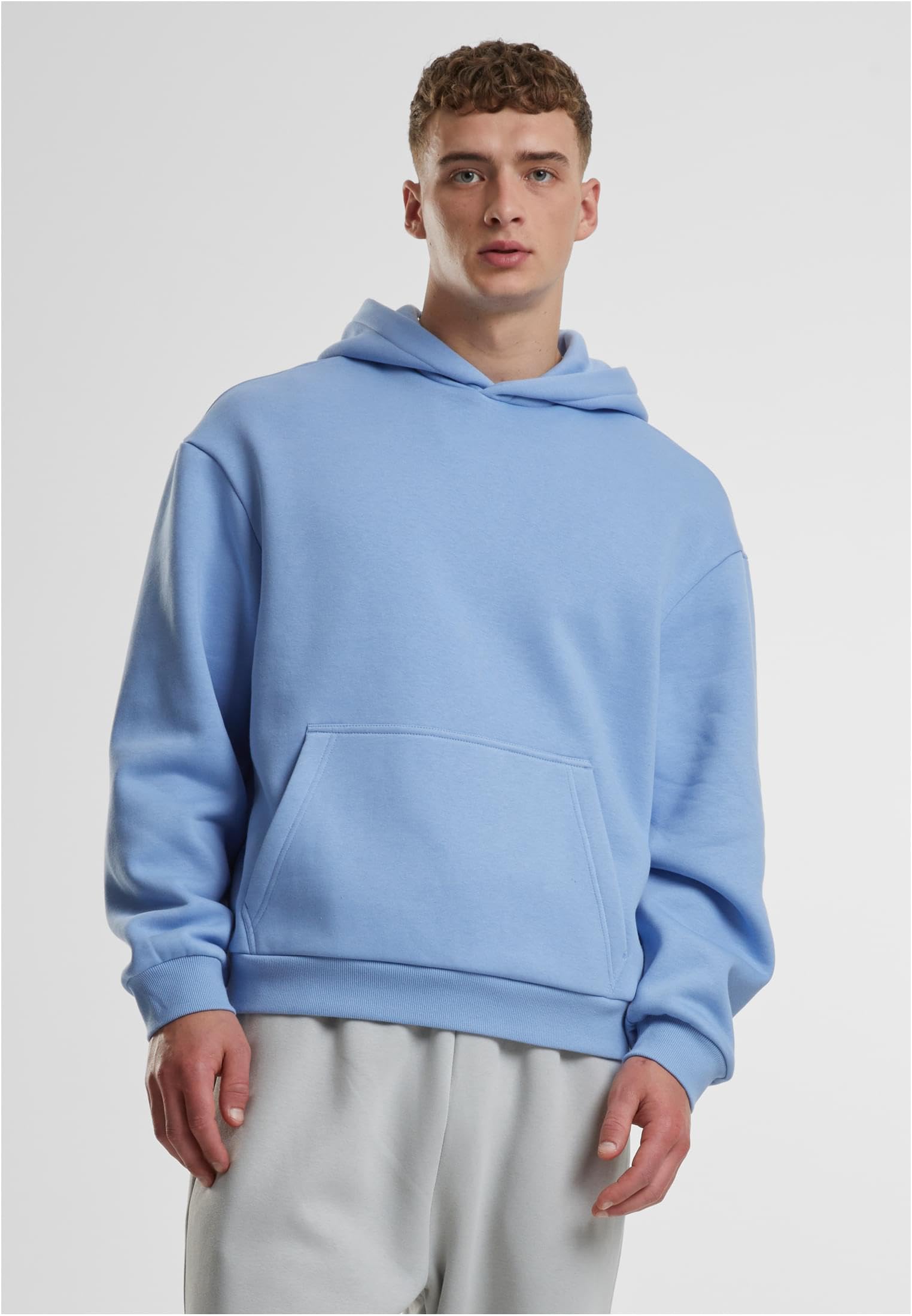 Urban Classics Fluffy Hombre Sudadera con Capucha Negro 70% algodón, 30% poliéster Regular