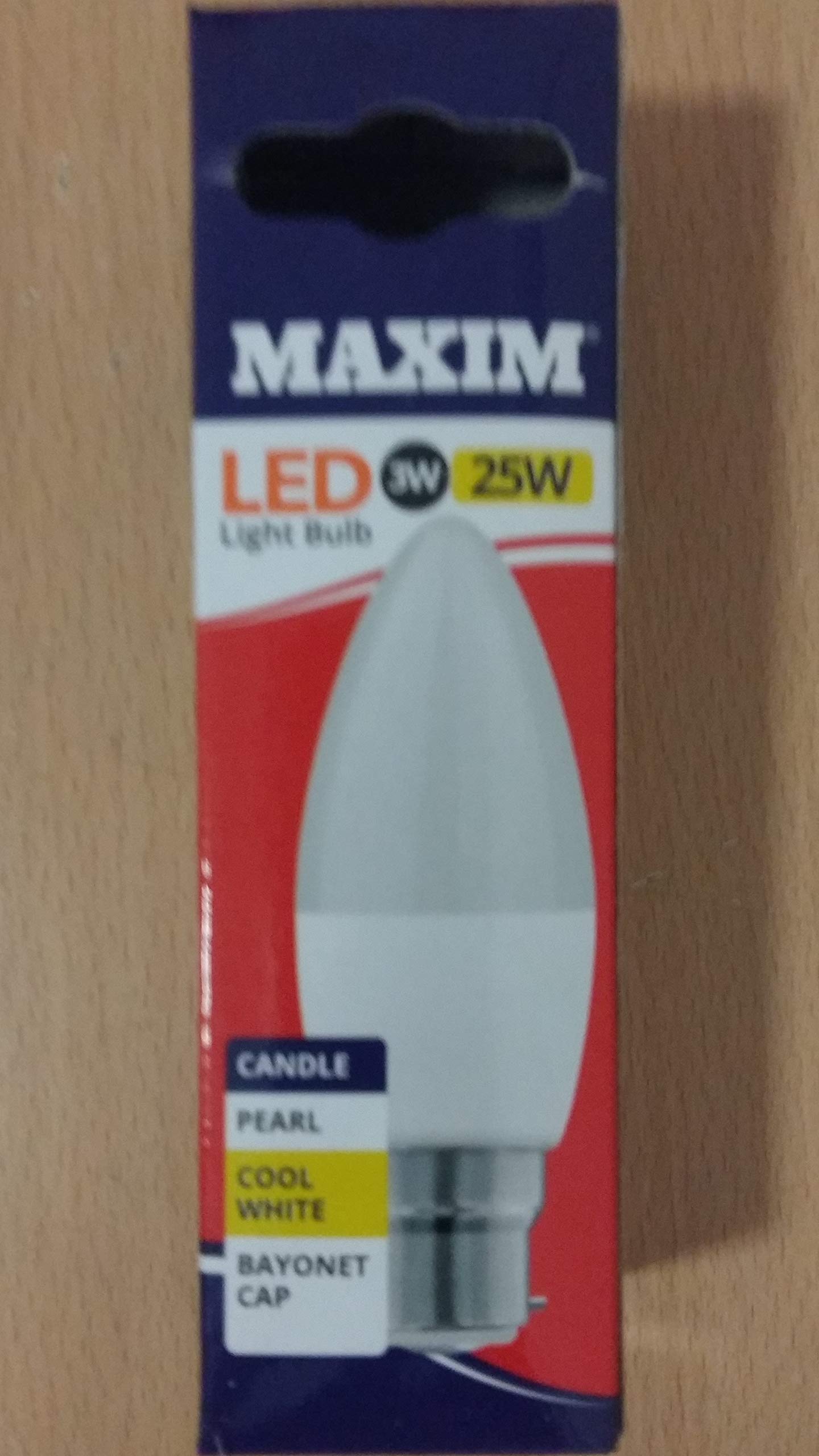 Maxim White 1 X Led Candle Bayonet Cap (Bc) Bulbs, B22, 3 W, Cool