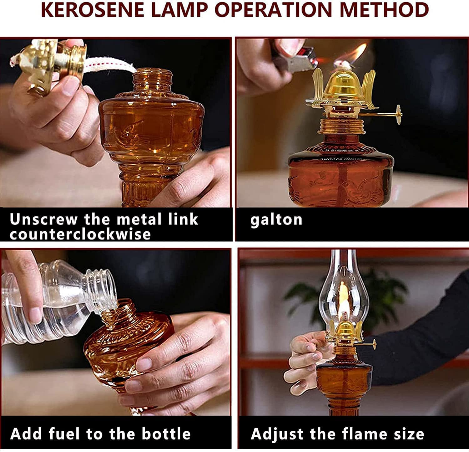 Glas-Kerosinlampe, Glas Eisen Petroleumlampe Öllaterne Vintage Sturmlampe mit Vier Zinken Kopf Klar Grün Grau(Green)