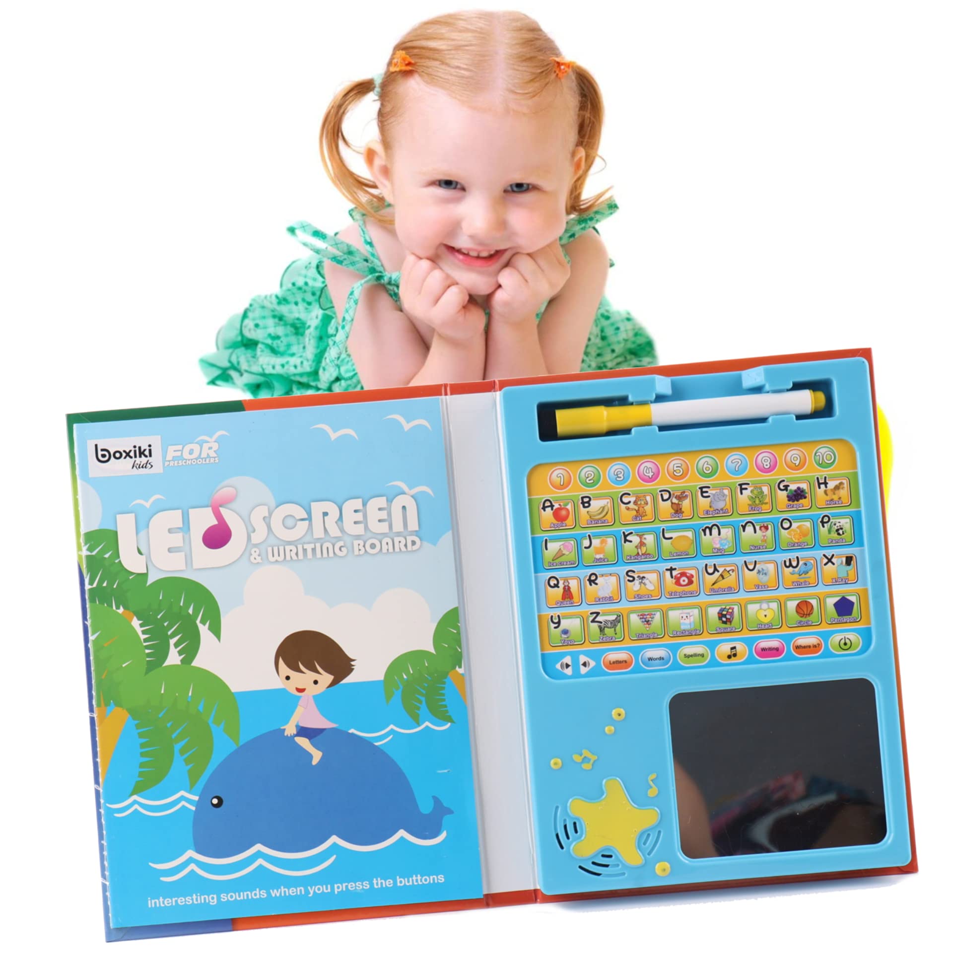 Boxiki kids ABC Learning Book for Toddlers Preschool Learning Toys for Toddlers and Pre-K Kids Aged 3+ Years. Fun Way to Learn to Read, Spell and Write.