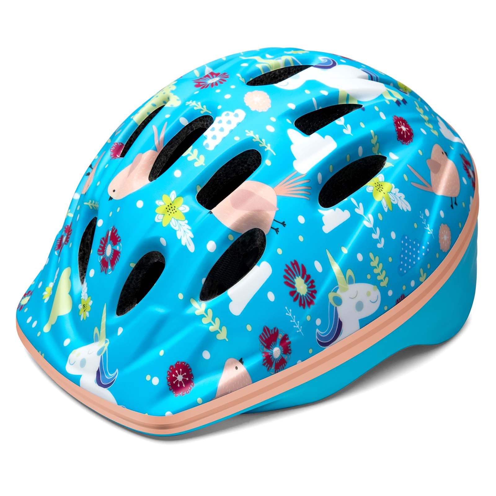 OutdoorMaster Kids Bike Helmet - from Toddler to Youth Sizes - Adjustable Safety Unicorn Helmet for Children (Age 3-15), 14 Vents for Multi-Sport