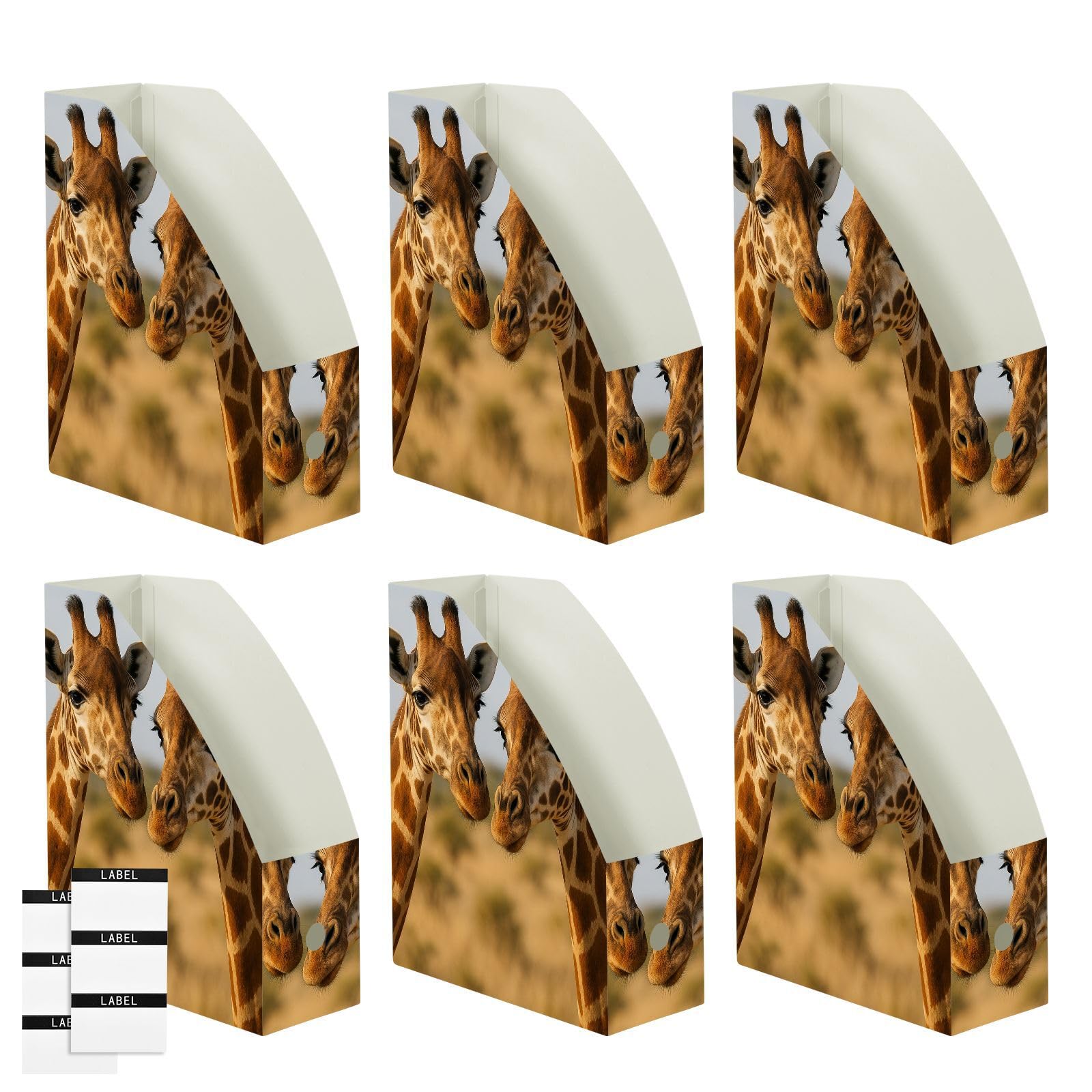 Zeitschriftensammler mit vertikaler Abheftung, Giraffe, Orange