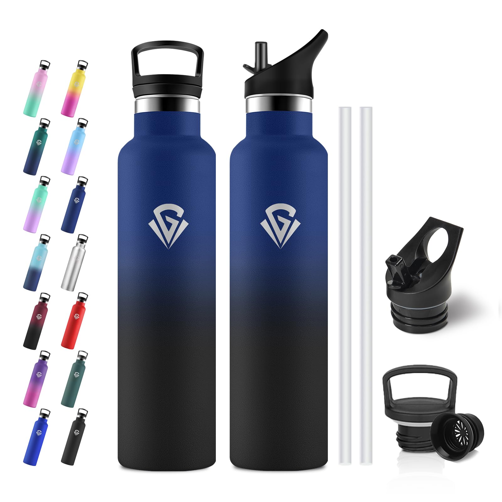 JAPORIA 1L Thermal Water Bottle, BPA Free Thermal Bottle, Stainless Steel Water Bottle with Straw for Adult, Camping, Cycling, Travel, Yoga
