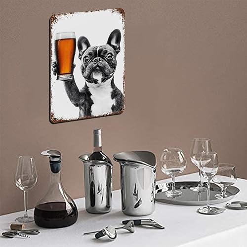 Miniatura 4 de Boston Terrier Dog Drinking Beer, Alcohol Humor, Funny Kitchen Wall Art, Lover Decor Home, Bar Garage, Lovers, Retro Poster Metal Tin Sign Chic Art