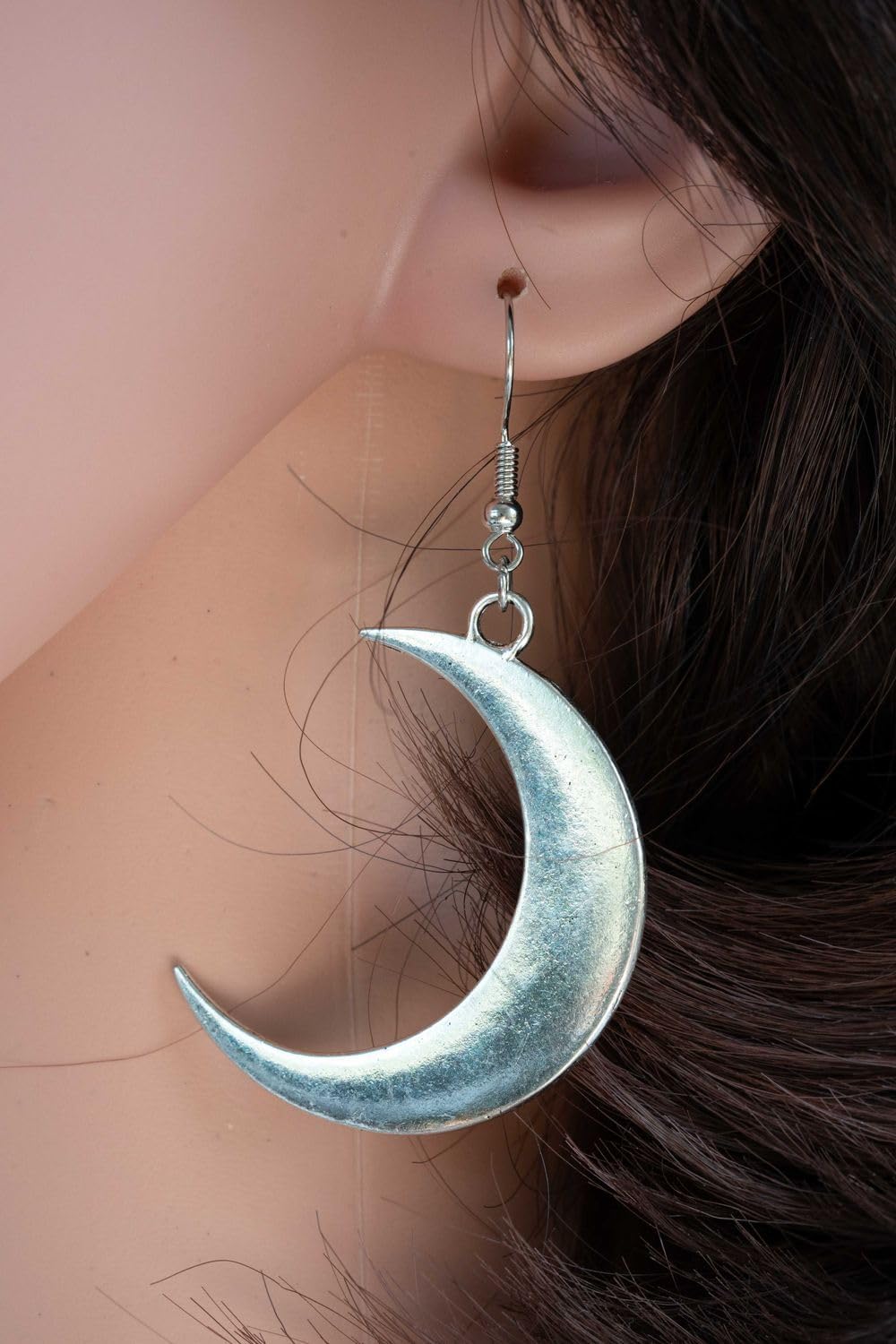 Moon earrings Miniblings pendant astrology sky Lunar phase crescent half moon silver