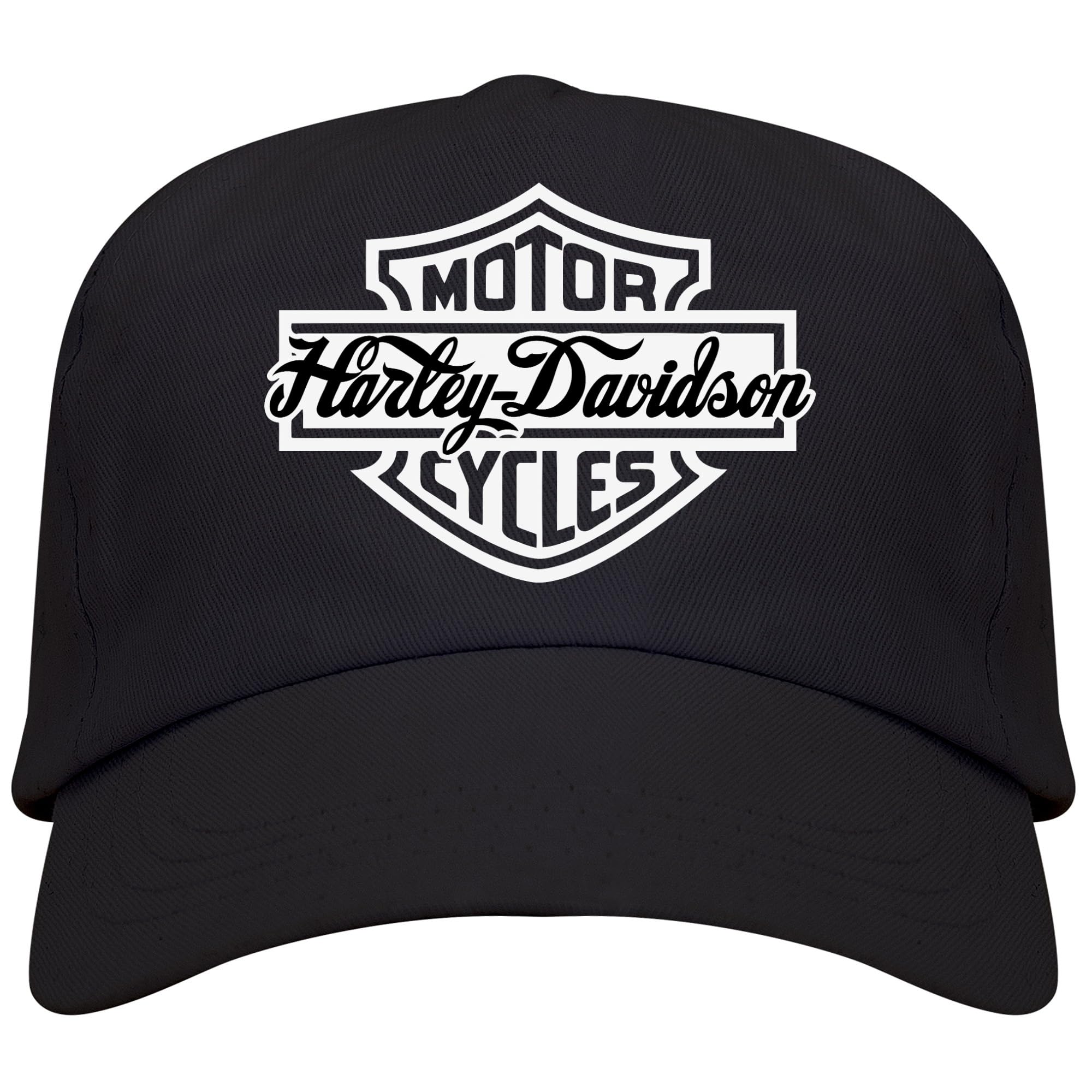 Gorra de Harley negra de 5 paneles ajustable para hombre en algodón 4