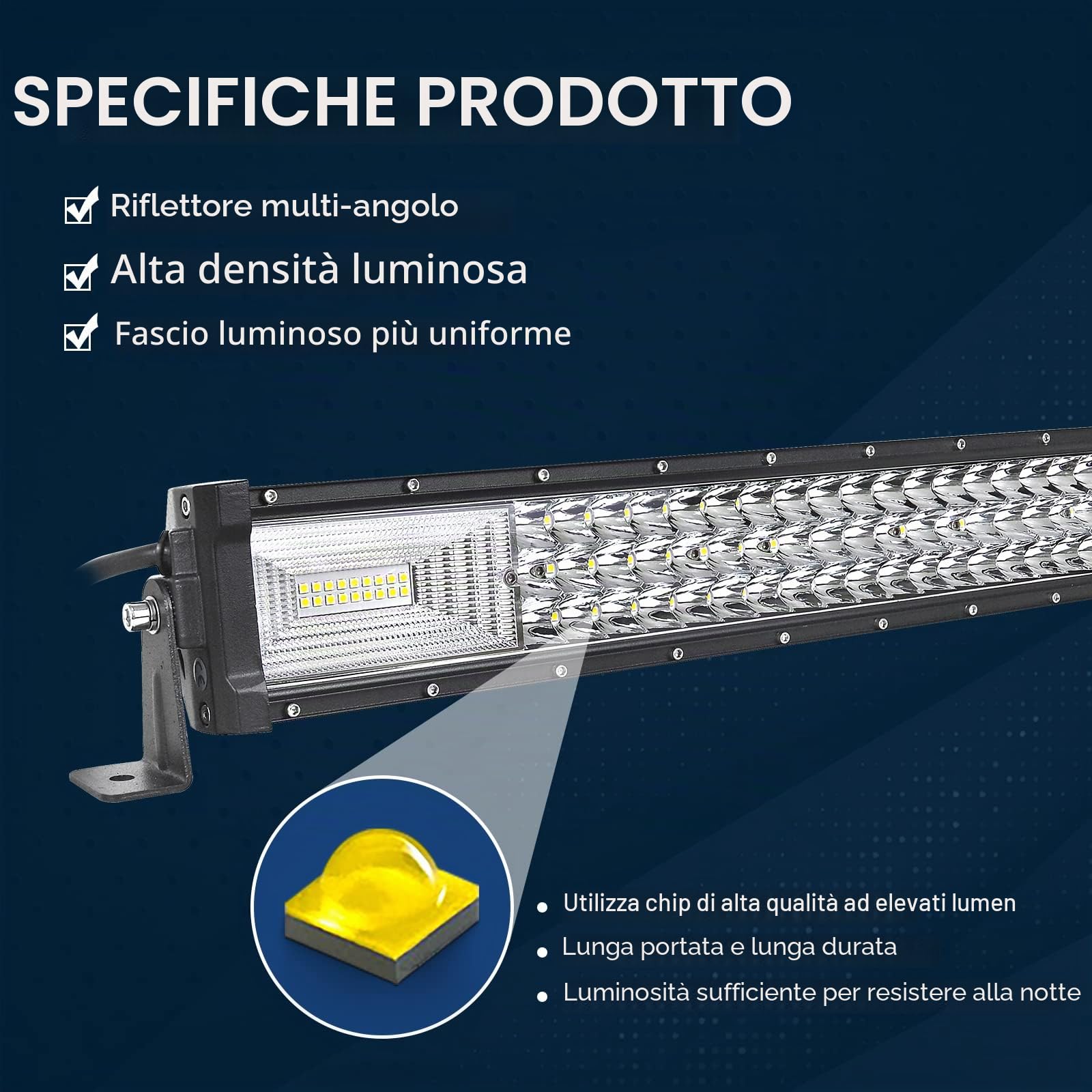 SKYWORLD 42 pollici 107 cm 540W Magro Curva Barra Led Fuoristrada | Barra Luce Led 12V 24V, Impermeabile Fari Luci da Lavoro Bar per Auto Camion SUV ATV 4x4 Veicoli Offroad Barca, 6000K Bianca