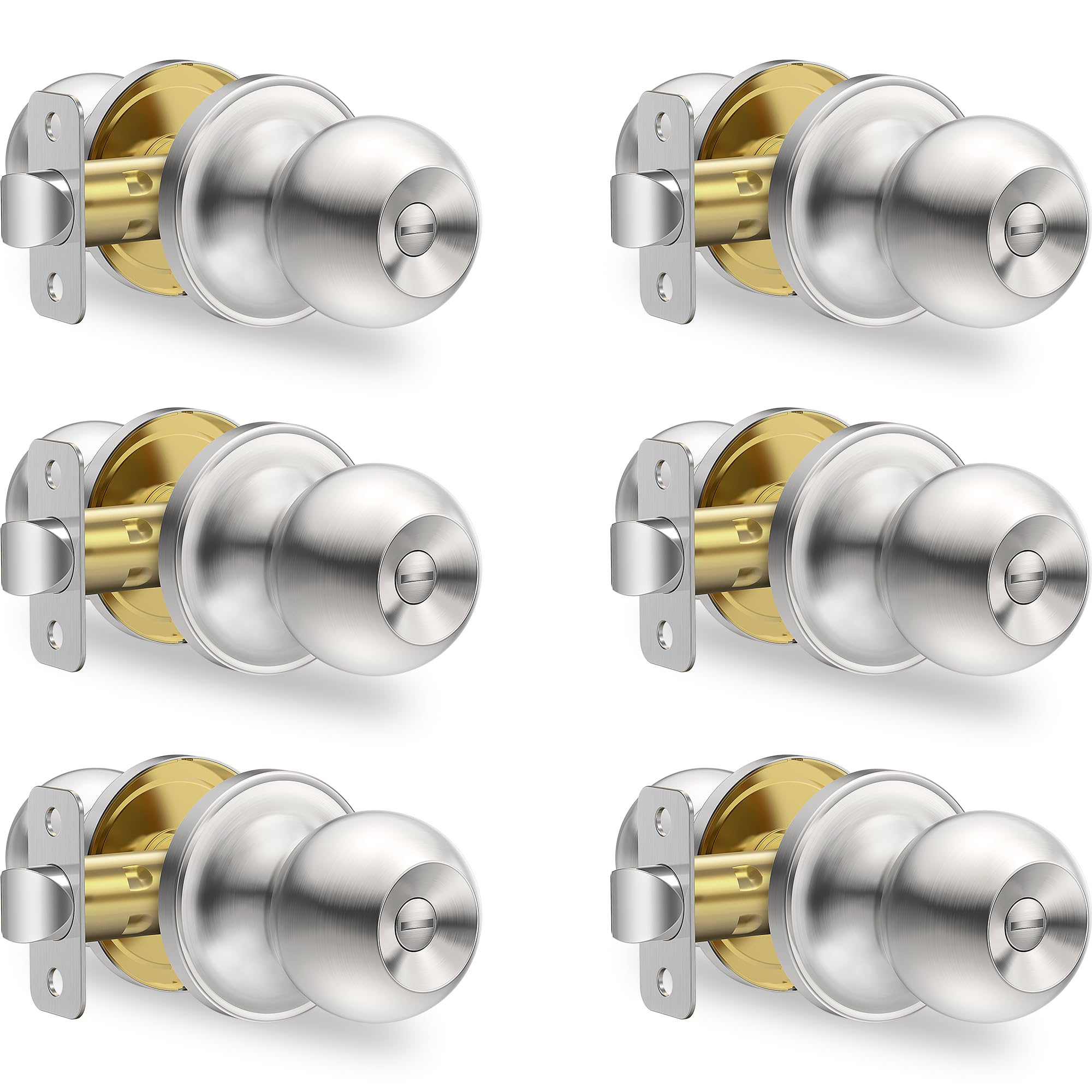 Privacy Door Knobs - Satin Nickel Locks -10