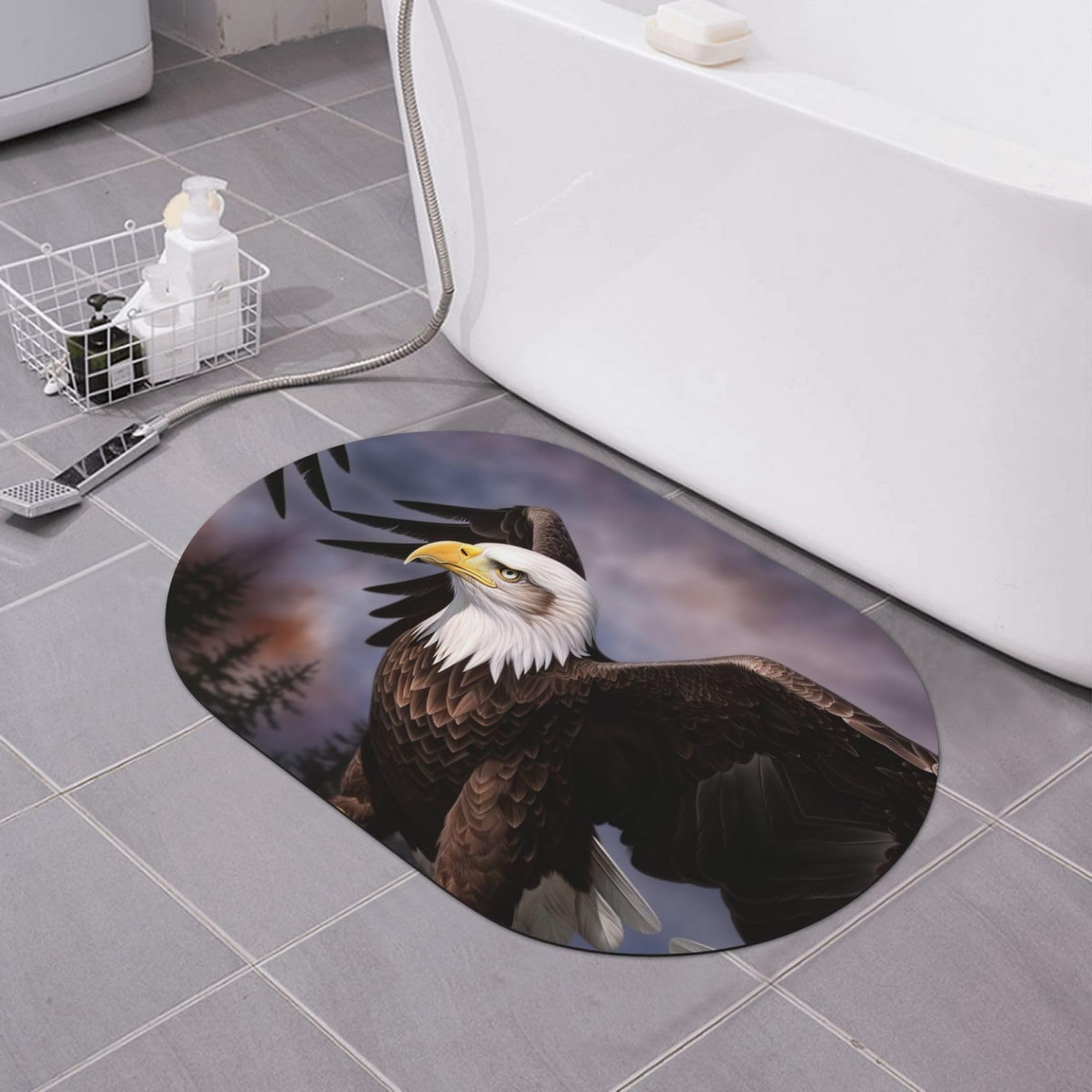 Paillasson de bain motif aigle pour éviter les glissades au sol