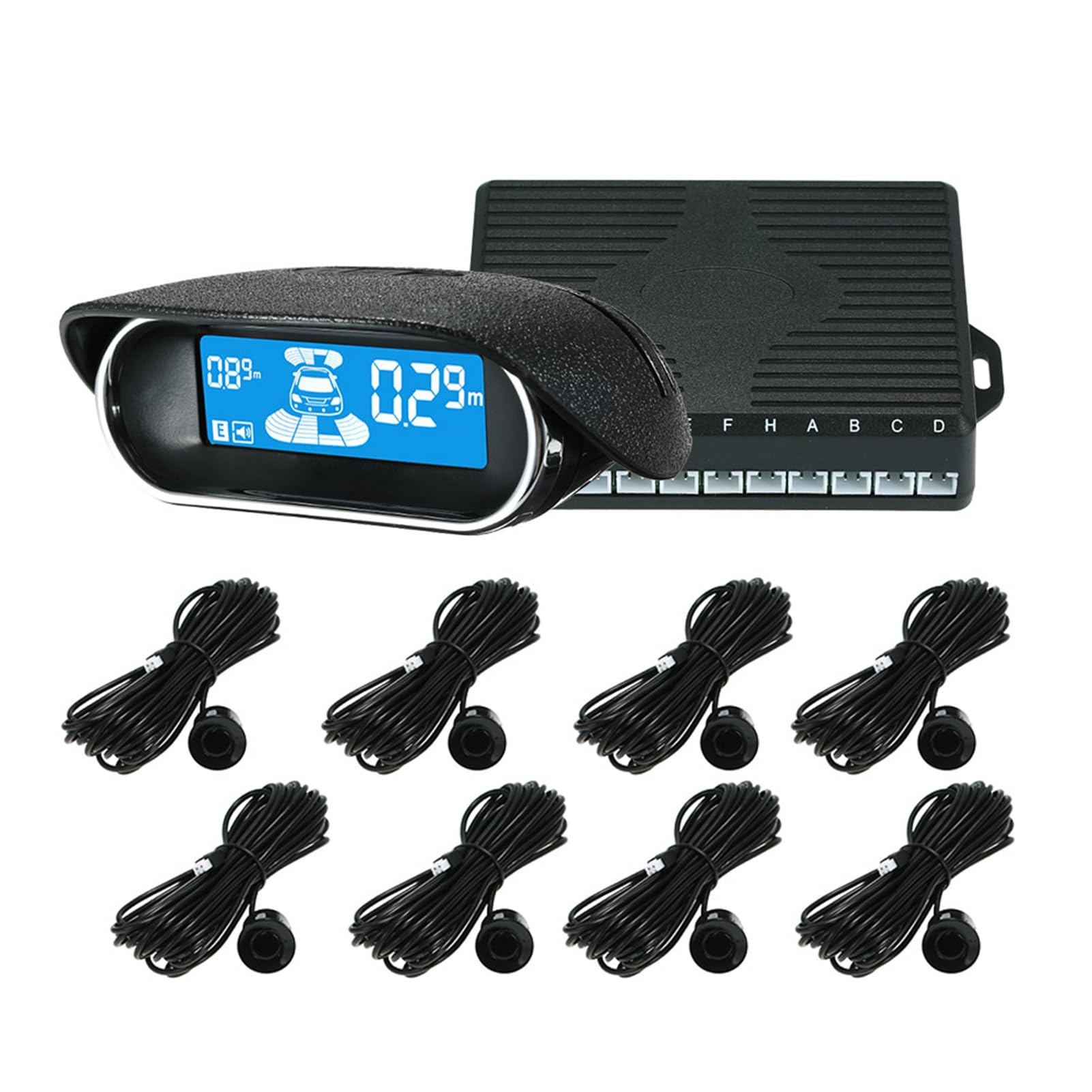 KIT SENSORI DI PARCHEGGIO DISPLAY DIGITALE 3 CONTROLLI VOCALI ASSISTENZA AUTO CON 8 SENSORI