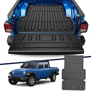 Truck Bed Mat Compatible with 2020-2026 Jeep Gladiator JT Bed Mat Tailgate Liner TPE