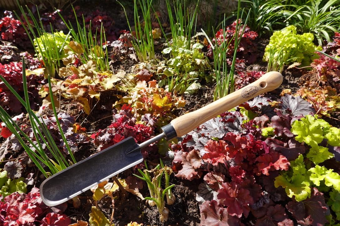 Dewit Rock-N-Root Trowel – Mid-Size Handle Heavy-Duty Garden Hand Tool with Hardened Boron Steel Blade & Ash Hardwood Handle