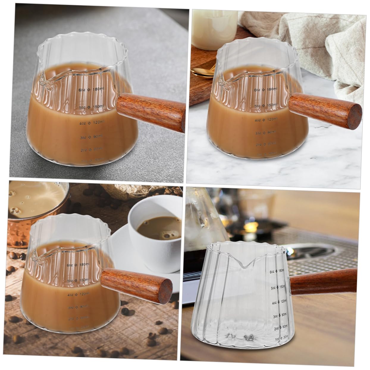 PRETYZOOM 6 Pz Tazza di Latte Tazza di Latte Tazze Cappuccino Tazza Cappuccino Tazza Latte Design Bicchierini Caffe Bicchiere Macchiato brocca di Latte misurino in brocca Chiara Legno